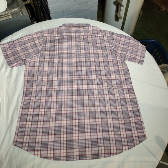 Galaxy by Harvic Pink,White, Blue Slim Fit Plaid Button Down Short Sleeve Shirt - Picture 12 of 12
